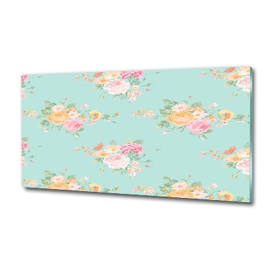 Foto en cristal de alta calidad con impresión uv horizontal Patrón floral