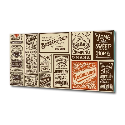 Impresión en cristal con acabado brillante horizontal Anuncios y etiquetas