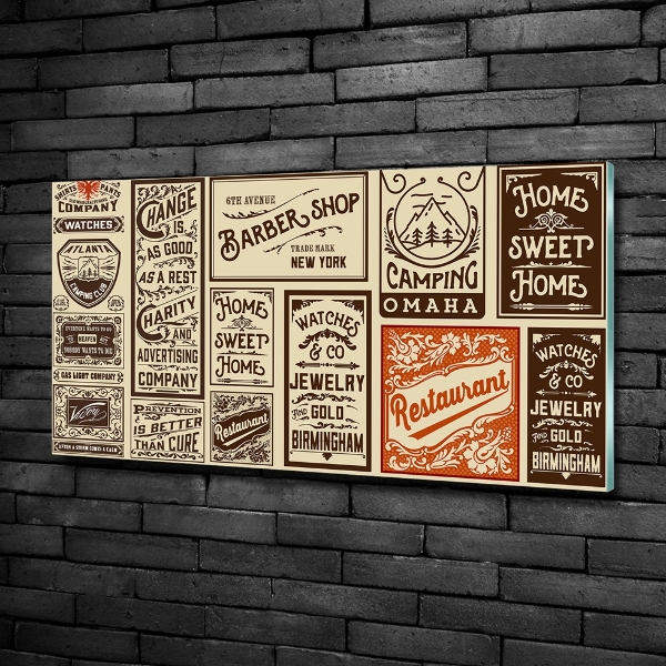 Impresión en cristal con acabado brillante horizontal Anuncios y etiquetas