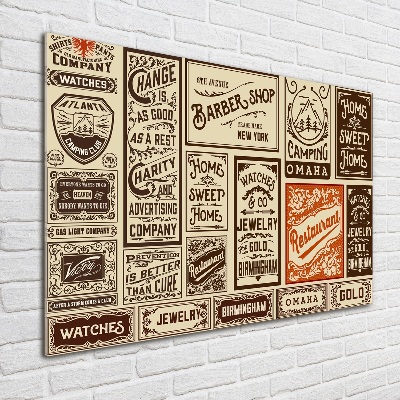 Impresión en cristal con acabado brillante horizontal Anuncios y etiquetas