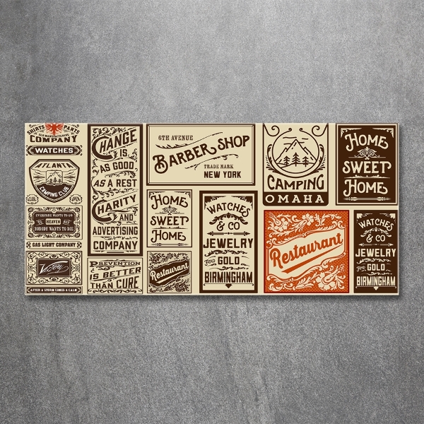 Impresión en cristal con acabado brillante horizontal Anuncios y etiquetas