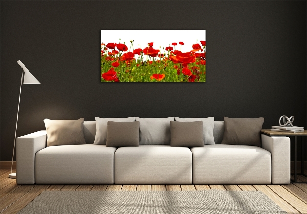 Impresión en cristal con acabado brillante horizontal Amapolas de campo