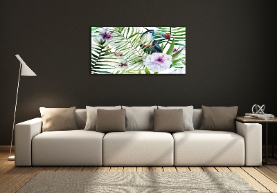 Cuadro de cristal templado moderno horizontal Tucán tropical