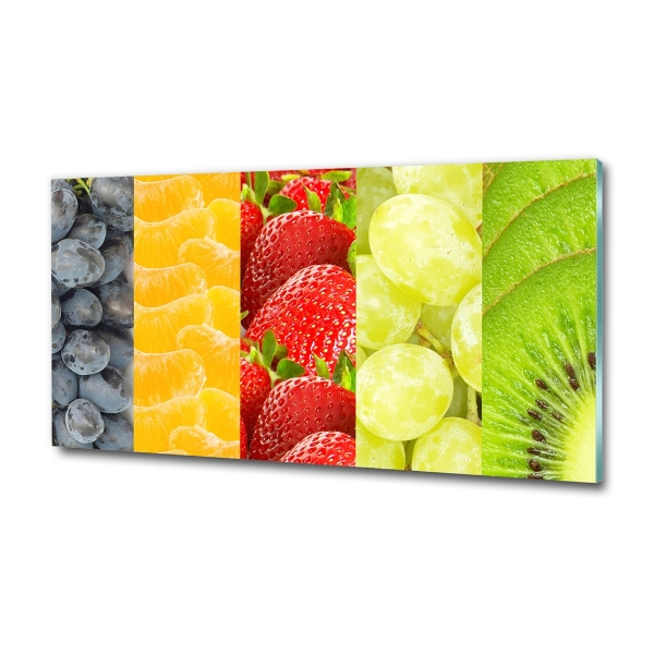 Cuadro de cristal templado moderno horizontal Frutas coloridas