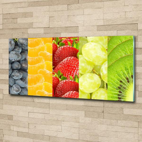 Cuadro de cristal templado moderno horizontal Frutas coloridas