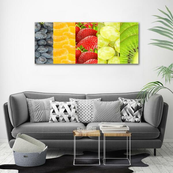 Cuadro de cristal templado moderno horizontal Frutas coloridas