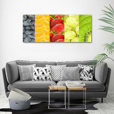 Cuadro de cristal templado moderno horizontal Frutas coloridas