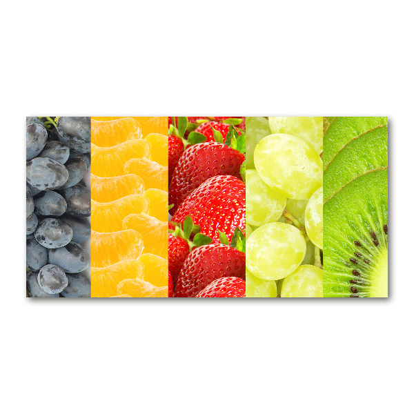 Cuadro de cristal templado moderno horizontal Frutas coloridas