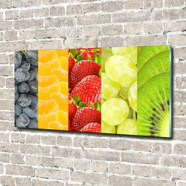Cuadro de cristal templado moderno horizontal Frutas coloridas