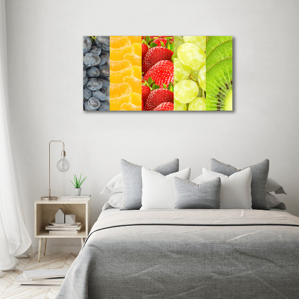 Cuadro de cristal templado moderno horizontal Frutas coloridas