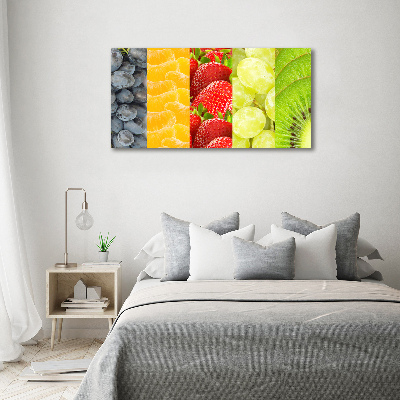 Cuadro de cristal templado moderno horizontal Frutas coloridas
