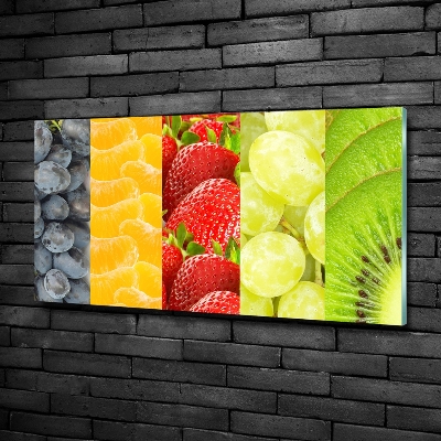Cuadro de cristal templado moderno horizontal Frutas coloridas