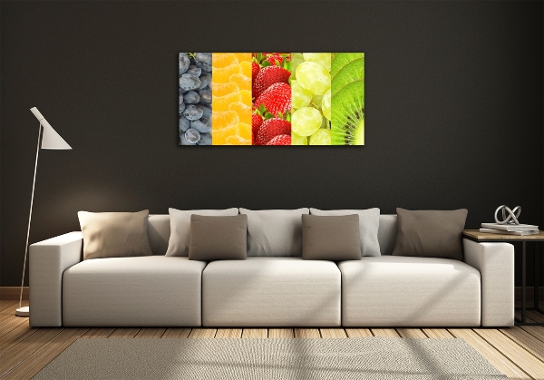 Cuadro de cristal templado moderno horizontal Frutas coloridas