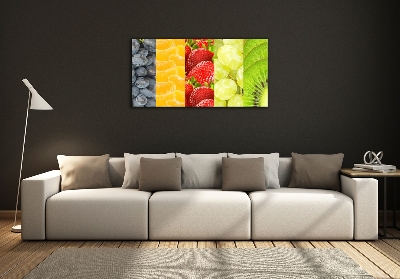 Cuadro de cristal templado moderno horizontal Frutas coloridas