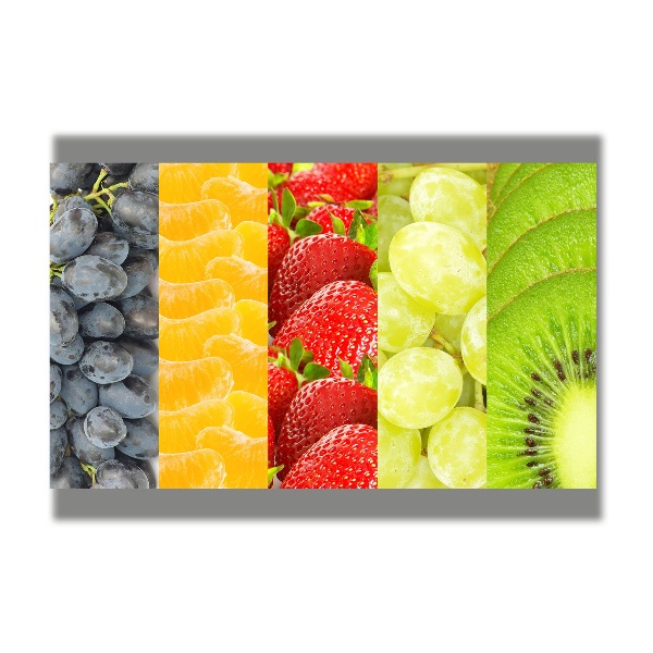Cuadro de cristal templado moderno horizontal Frutas coloridas