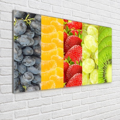 Cuadro de cristal templado moderno horizontal Frutas coloridas