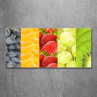 Cuadro de cristal templado moderno horizontal Frutas coloridas