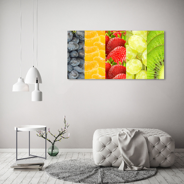 Cuadro de cristal templado moderno horizontal Frutas coloridas