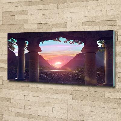 Cuadro de cristal templado moderno horizontal Arquitectura oriental