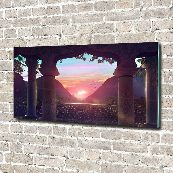 Cuadro de cristal templado moderno horizontal Arquitectura oriental