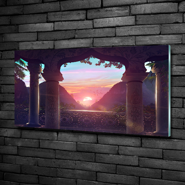 Cuadro de cristal templado moderno horizontal Arquitectura oriental