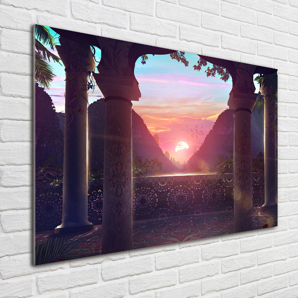 Cuadro de cristal templado moderno horizontal Arquitectura oriental