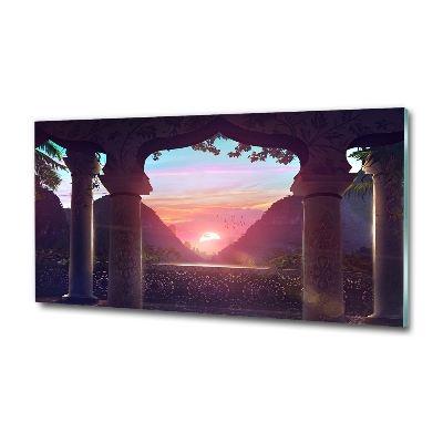 Cuadro de cristal templado moderno horizontal Arquitectura oriental