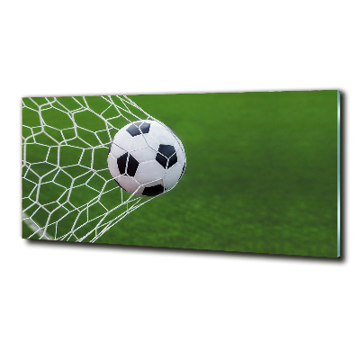 Cuadro de cristal templado moderno horizontal El balón está en la portería.