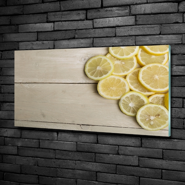 Cuadro decorativo de vidrio para salón horizontal madera de limón