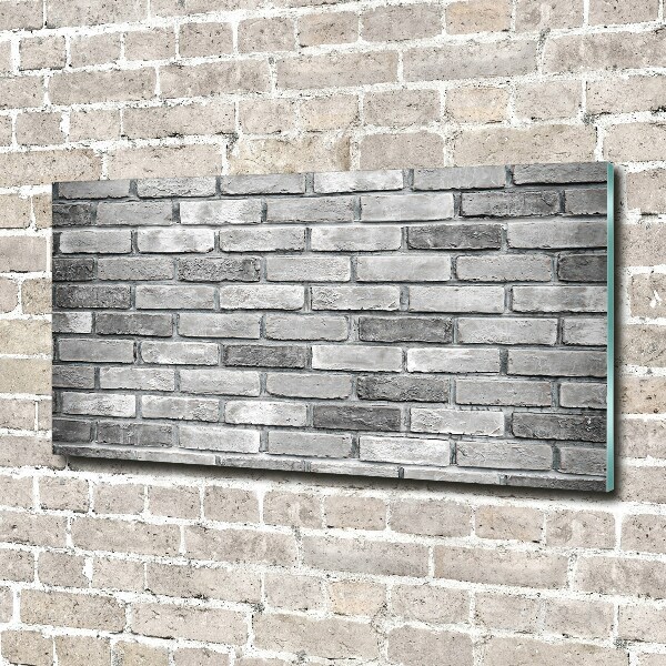 Cuadro de cristal templado moderno horizontal pared de ladrillos