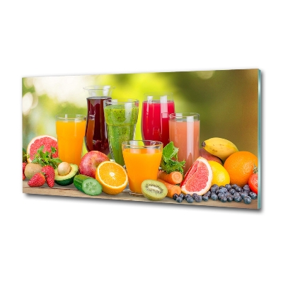 Cuadro de cristal templado moderno horizontal Jugos de frutas