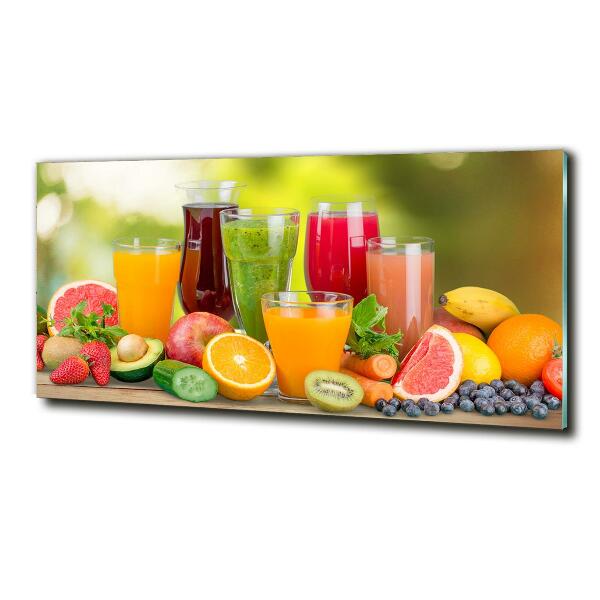 Cuadro de cristal templado moderno horizontal Jugos de frutas