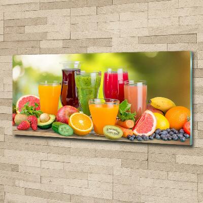 Cuadro de cristal templado moderno horizontal Jugos de frutas