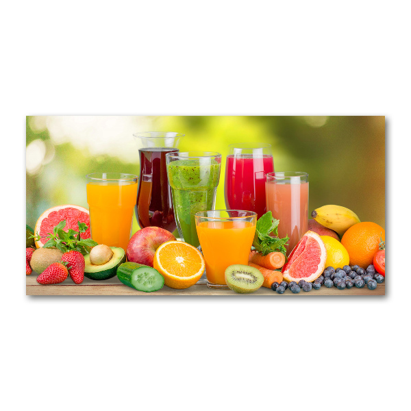 Cuadro de cristal templado moderno horizontal Jugos de frutas
