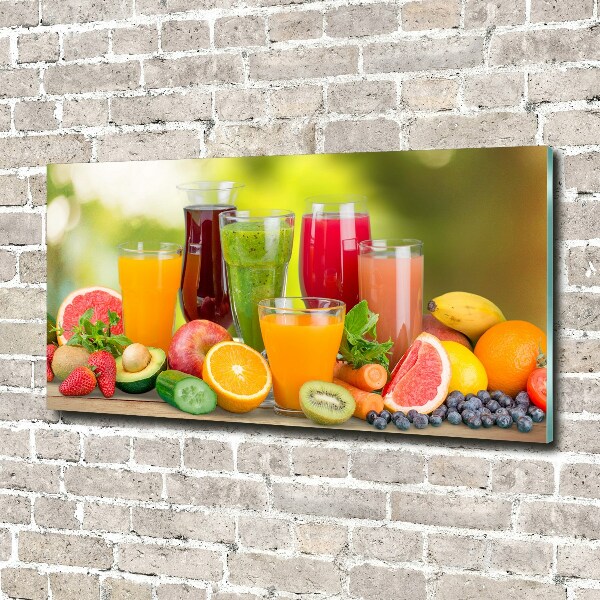 Cuadro de cristal templado moderno horizontal Jugos de frutas