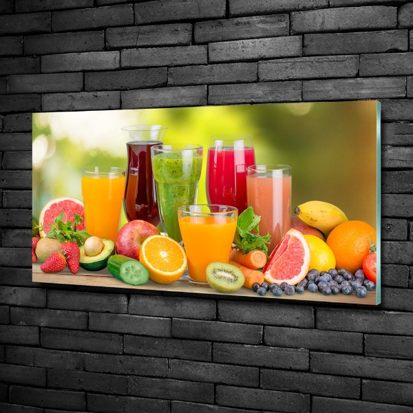 Cuadro de cristal templado moderno horizontal Jugos de frutas