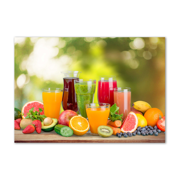 Cuadro de cristal templado moderno horizontal Jugos de frutas