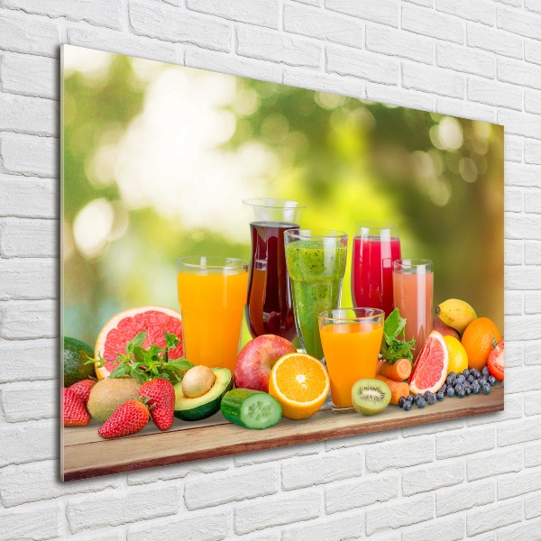 Cuadro de cristal templado moderno horizontal Jugos de frutas