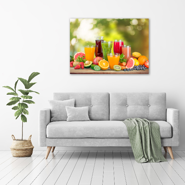 Cuadro de cristal templado moderno horizontal Jugos de frutas