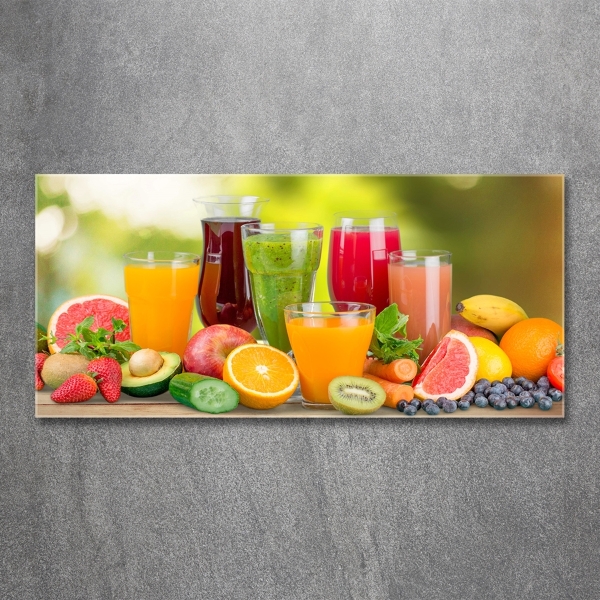 Cuadro de cristal templado moderno horizontal Jugos de frutas
