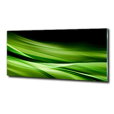 Cuadro decorativo de vidrio para salón horizontal Fondo de ondas verdes