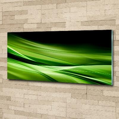 Cuadro decorativo de vidrio para salón horizontal Fondo de ondas verdes