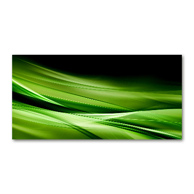 Cuadro decorativo de vidrio para salón horizontal Fondo de ondas verdes