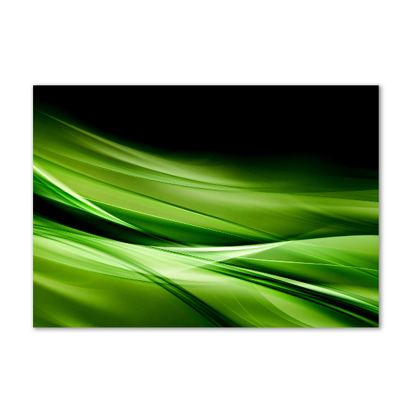 Cuadro decorativo de vidrio para salón horizontal Fondo de ondas verdes