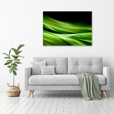 Cuadro decorativo de vidrio para salón horizontal Fondo de ondas verdes