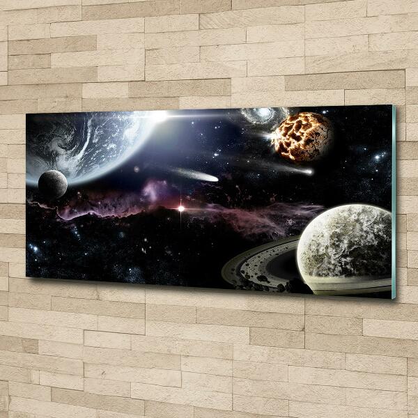 Cuadro de cristal templado moderno horizontal Galaxia