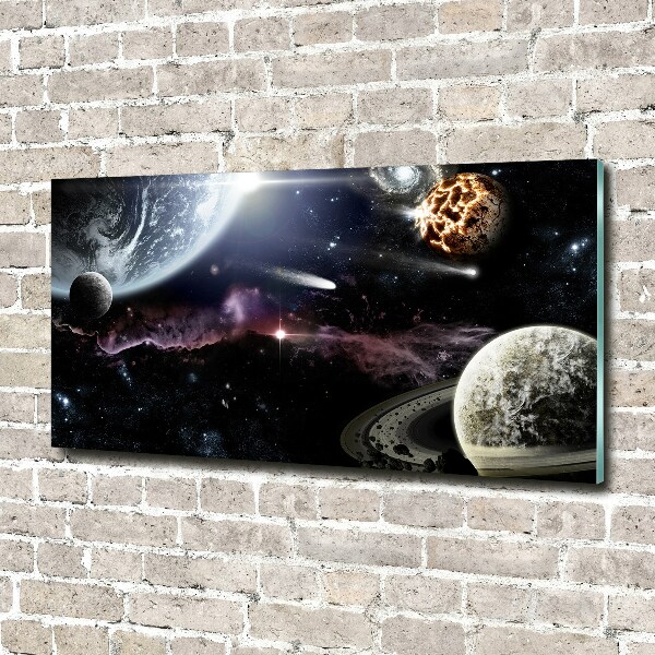 Cuadro de cristal templado moderno horizontal Galaxia