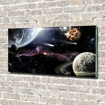 Cuadro de cristal templado moderno horizontal Galaxia