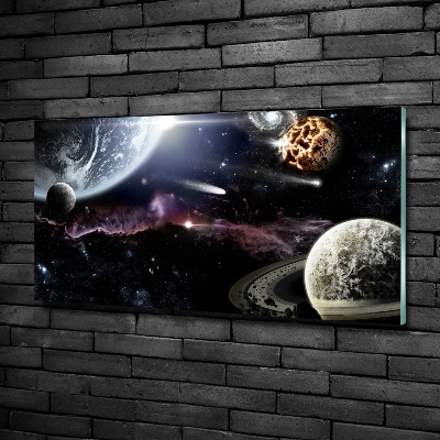 Cuadro de cristal templado moderno horizontal Galaxia