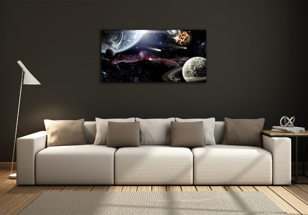 Cuadro de cristal templado moderno horizontal Galaxia